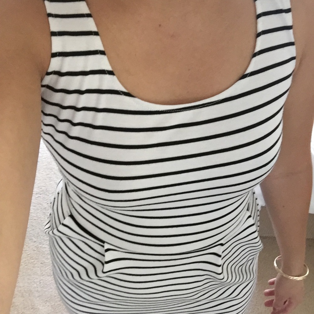 White and Black Striped Dress
